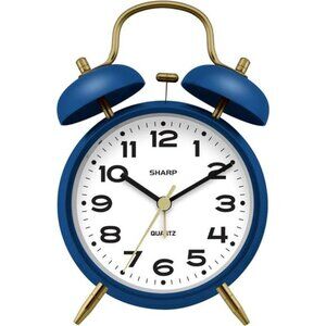 Loud twin bell alarm clock quartz analog heavy sleepers retro vintage battery